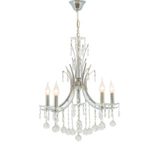Kandla 5 bulbs Chrome Chandelier