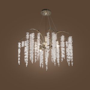Chandelier 8 Arm Branches Rosary 5508 Crystal Cluster Solitaire Gold